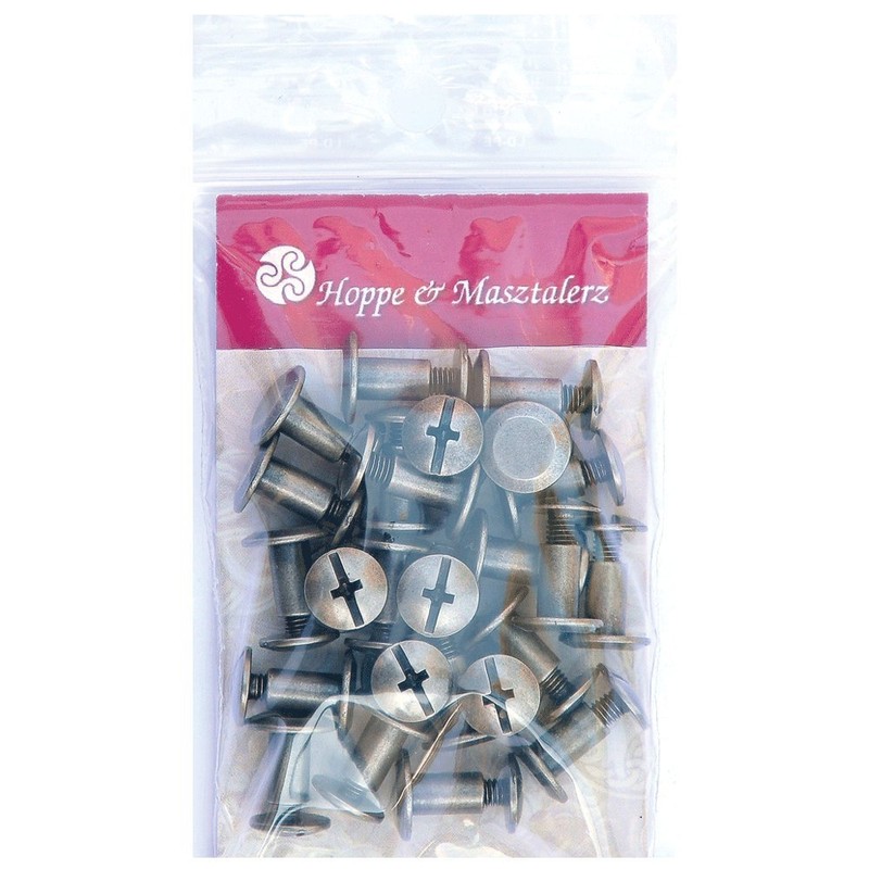 100 Sets Chicago Screws Belt Screw Rivets 7mm Nickel-Antique