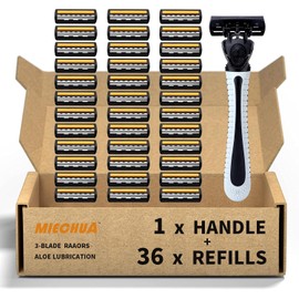 Maquinilla de afeitar de 3 hojas, de plástico antideslizante, con recarga manual para hombres, herramienta reutilizable para el cuidado facial, suministros de afeitado para hombres y mujeres (