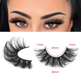 Focipeysa Lashes Mink Fluffy Wispy False Eyelashes 20mm Dramatic Faux Mink Eyelashes D Curl Long Fake Lashes Pack Look Like Extension