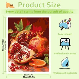 Paint by Numbers, Fruit Paint by Numbers Adult Kit, Fruit Paint by Number Kit for Gifts and Home Decorate (16x20Inch)