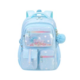 Kids Backpack for Girls Bookbag for Elementary School Pre Girls School Bag Water Resistant Blue