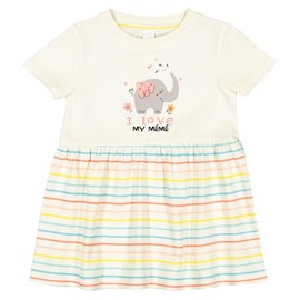 inktastic Elephant I Love My Meme Grandson Granddaughter Gift Infant Dress 12 Months Natural with Stripes 451de