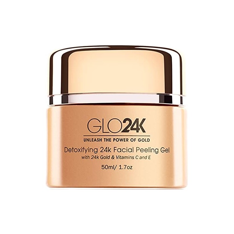 GLO24K Gel exfoliante facial con oro de 24k, fórmula antienvejecimiento
