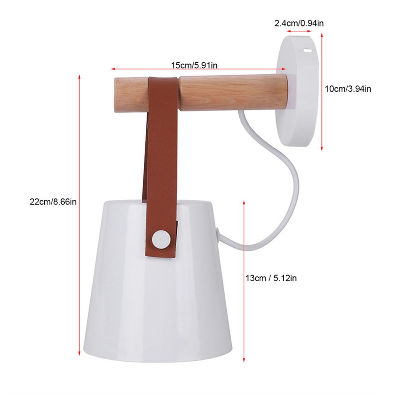 Modern Wooden Iron Bedroom Wall Mount Lamp Porch Corridor Study
