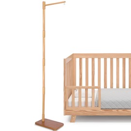 Floor-Standing Crib Mobile Arm - 65 Inch Mobile Arm for Crib - Mobile Stand for Crib - 100% Beech Wood - Movable Baby Mobile Hanger with Strong Anti-Dumping Attachment - Easy Assembly - Nursery Decor