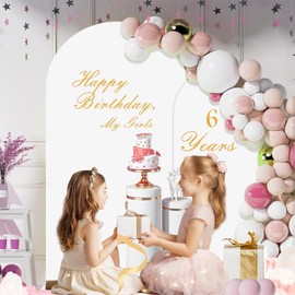 JCJ 7.2FT Arch Backdrop Cover, White Wedding Arch Stand Cover Stretchy Backdrop with Zipper Spandex Fitted Arch Cover for Birthday Party Decoration