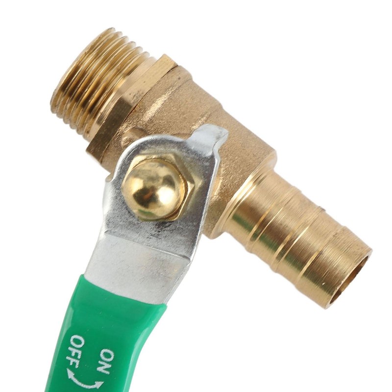 Brass Ball Valve with Thickened Hose and Green Lever Handle