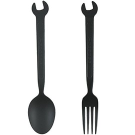 Nagao Professional Spanner Spoon Spanner Fork Black Set of 2 Made in Japan