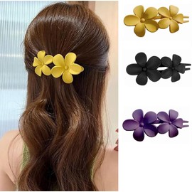 Hair Clip, Set of 3, Flower Shape Hair Clip, Matt, Flower Motif, Hair Clip, Firmly Curled, Clip, Large, Women's Hair Accessory, Simple, Stylish, Korean Style, Cute, Elegant, Hair Accessory, Everyday