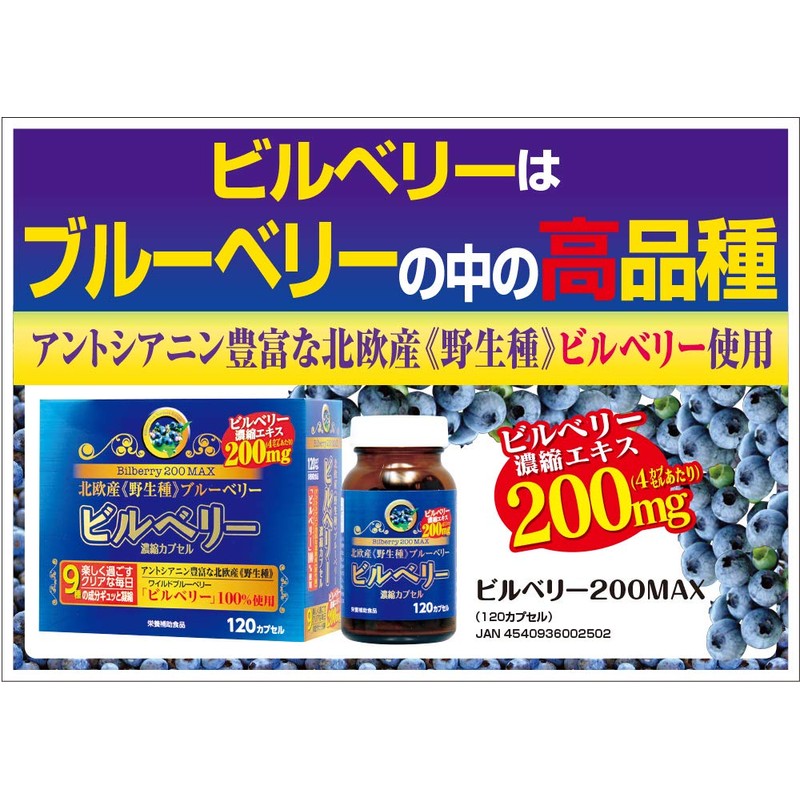 ビルベリー200MAX 120カプセル