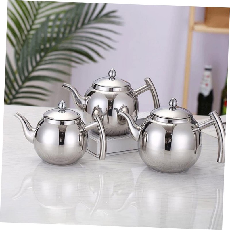 COLLBATH Stainless Steel Teapot with Strainer Compact Tea Kettle for