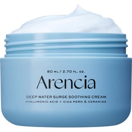 ARENCIA Deep Water Surge Soothing Cream, 2.70 fl oz, with Hyaluronic Acid, Cica PDRN and Ceramide