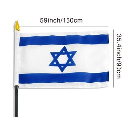 Large Israel Israeli Flag Heavy Duty Outdoor Star of David IL 90x150cm - 3x5ft, Double-Sided Print, 2 Metal Grommets for Mounting