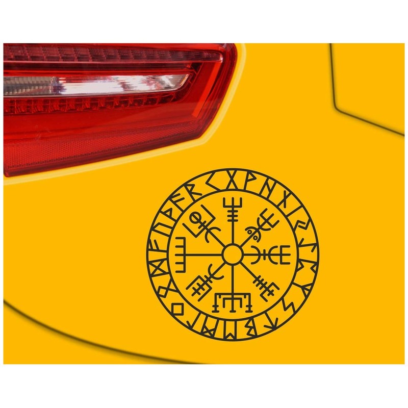 Samunshi® Sticker Vegvisir with Runes C Vikings Viking for Car