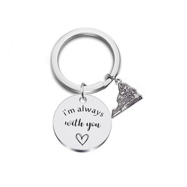 JJTZX I'm Always with You United States Map Keychain Moving Away Gift Graduation Gift Long Distance Relationship Gift (Virginia)