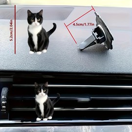 Adorable Cartoon Cat 2D Acrylic Car Air Vent Freshener - Cute Cat Design Solid Scent Diffuser for Car AC Vent, Decorative Aromatherapy Air Freshener for Cat Lovers