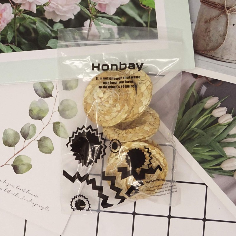 Honbay 6PCS Mini Hand Knitting Doll Straw Hat for DIY