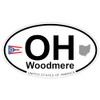 US Decal, Inc. Woodmere, Ohio Oval Sticker with State Flag