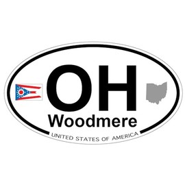US Decal, Inc. Woodmere, Ohio Oval Sticker with State Flag