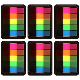 600 Pieces Sticky Index Tabs Page Flags, Transparent Sticky Notes Book Sticky Tabs for Annotating Books, Neon Pop Up Index Tabs Self-Adhesive Page Marks for Classify File
