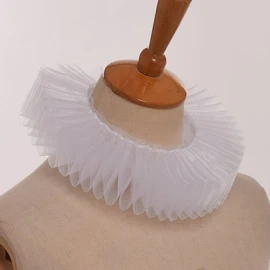 GRACEART Renaissance Elizabethan Ruffle Neck Collar, One size, White