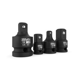 LEXIVON Impact Socket Adapter and Reducer 4-Piece Set | 1/4" - 3/8" - 1/2" Impact Driver Conversions, Chrome Molybdenum Alloy Steel (LX-112)