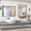 CHARMOR 24x32 Inch Brushed Nickel Bathroom Mirror, Rounded Rectangle Silver
