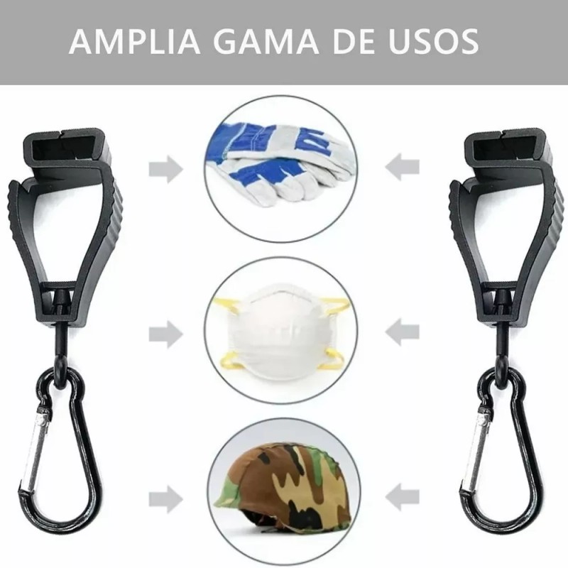 LOMETEB 10x Guante Clip Grabber Soporte Abrazadera Seguridad En El
