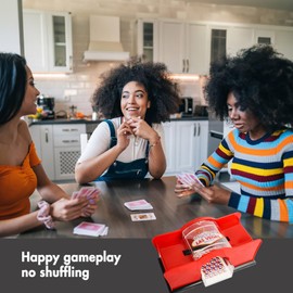 DONGKIKI Card Shuffler, 2 Decks Card Shuffler, Manual Card Shuffler, Plastic Shuffler for Playing Cards up to 91 mm, UNO, Texas Holdem Blackjack (Red)