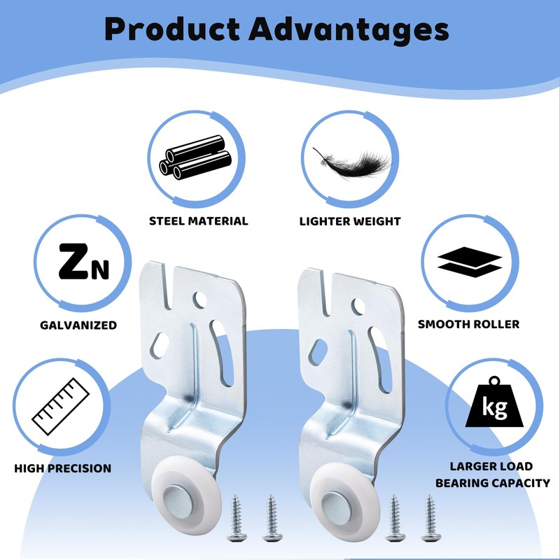 Closet Sliding Door Hardware Wardrobe Roller Kit for Top Hung