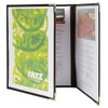 Securit Crystal Range Transparent Menu Holder A4 Brown Edged, Tri-fold