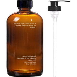 Essentially KateS Castor Oil 16 Fl Oz (Glass Bottle) - Jojoba + Calendula + Vitamin E - A Huge Glass Bottle with a Pump - 100% Pure and Natural, Cold Pressed, and Hexane-Free - Hair, Body