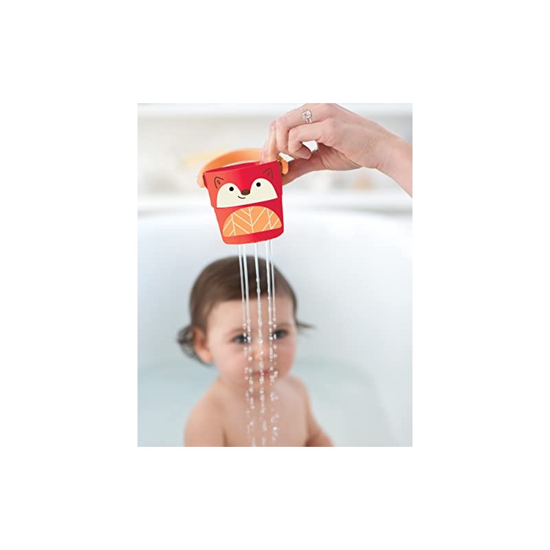 Skip Hop Baby Bath Toy Buckets, Zoo Stack & Pour