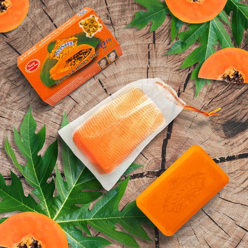 ASANTEE PAPAYA & HONEY Soap Bars with Vitamin C,E and