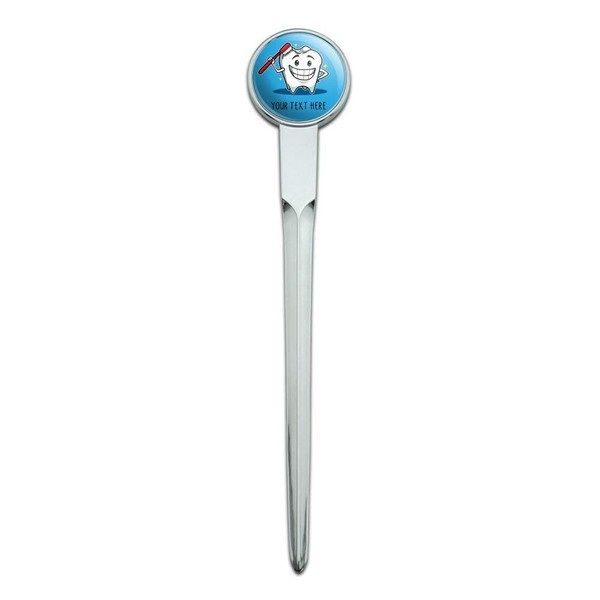 Personalized Custom 1 Line Happy Tooth Dentist Classic Chrome Plated