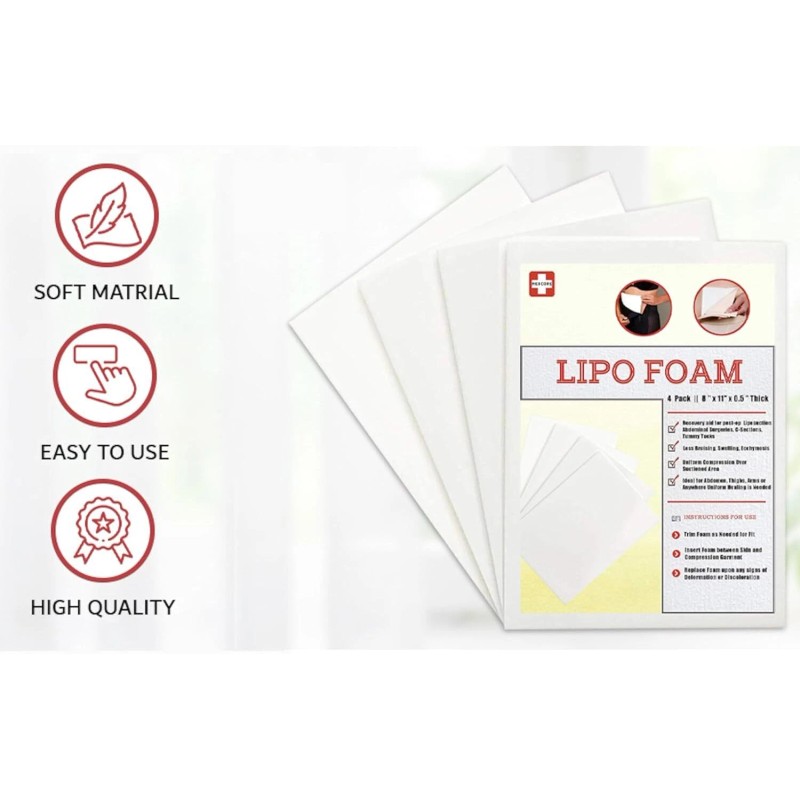 Medcore 4 Pack Lipo Foam Pads For Post Surgery Recovery