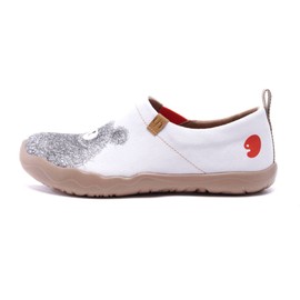 UIN Women’s Slip-On Canvas Shoes, Model Art, Painted Pomegranate, White