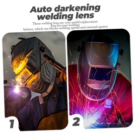 Ipetboom 10Pcs Auto Darkening Welding Helmet Lens Replacement Protective Filter for Welding Masks Scratch Resistant Easy Installation Compatible with Welding Hoods