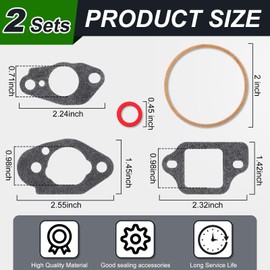Innconee 2 Sets 16010-883-015 Carburetor Bowl Gasket Kit Carburetor Gasket Lawnmower Parts Carburetor Parts Compatible with Honda Gcv160 Gcv190 G150 G200 G300 G400 Gc135 Gc160 Gc190