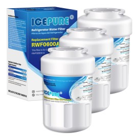 IcePure RWF0600A Refrigerator Water Filter Compatible for GE MWF, MWFINT, MWFA, ICEPURE
