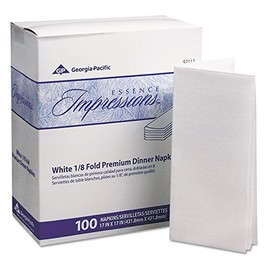Essence Impressions 17x17 1/8-Fold Linen Replacement Dinner Napkins White - 400 per case.