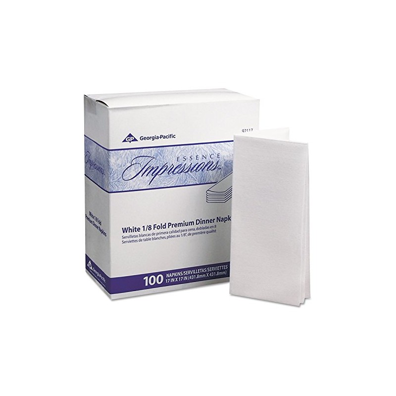 Essence Impressions 17x17 1/8-Fold Linen Replacement Dinner Napkins White -