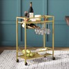 MAHANCRIS Gold Bar Cart, Beverage Cart with Wheels, Bar Cart