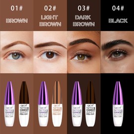 Qiciy Tattoo Eyebrow Gel Easy Peel Off, Easy Peel-Off Eyebrow Gel- Waterproof&Sweatproof, Peel-Off Eyebrow Tinting Gels Stain, Peel off Eye brow Tinted Cream for All Skin Type (01#Brown-B)