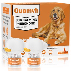 Ouamvh Dog Pheromone Calming Diffuser: A Relaxing Solution for Stress and Anxiety in Dogs, Reducing Scratching and Barking Behaviors in Puppies, Medium, and Large-Sized Dogs 2 Diffuser 2 Refill
