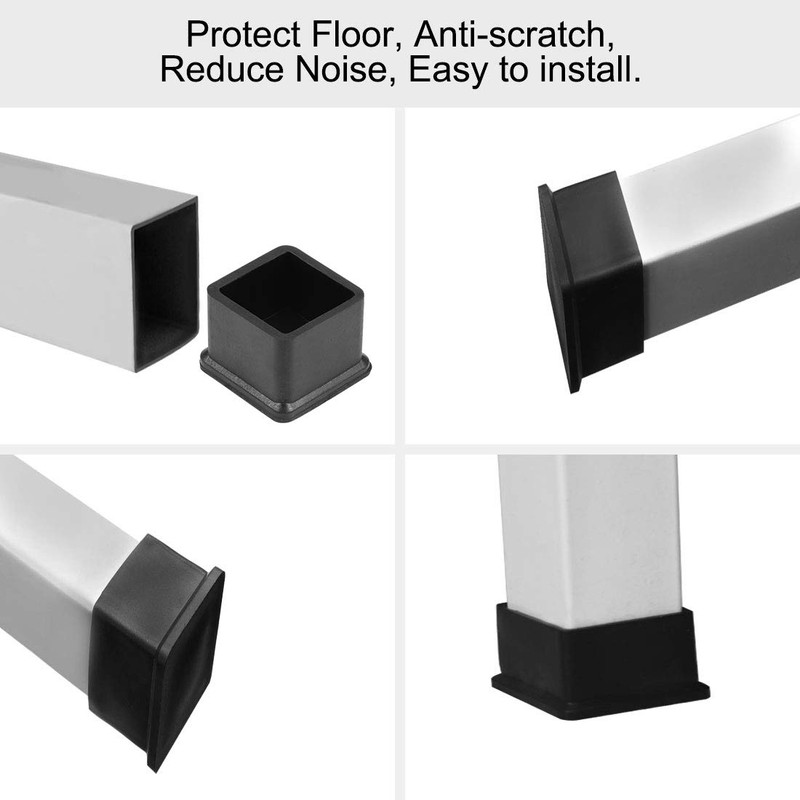 sourcing map Rubber Furniture Caps 25mm x 25mm Square Shaped