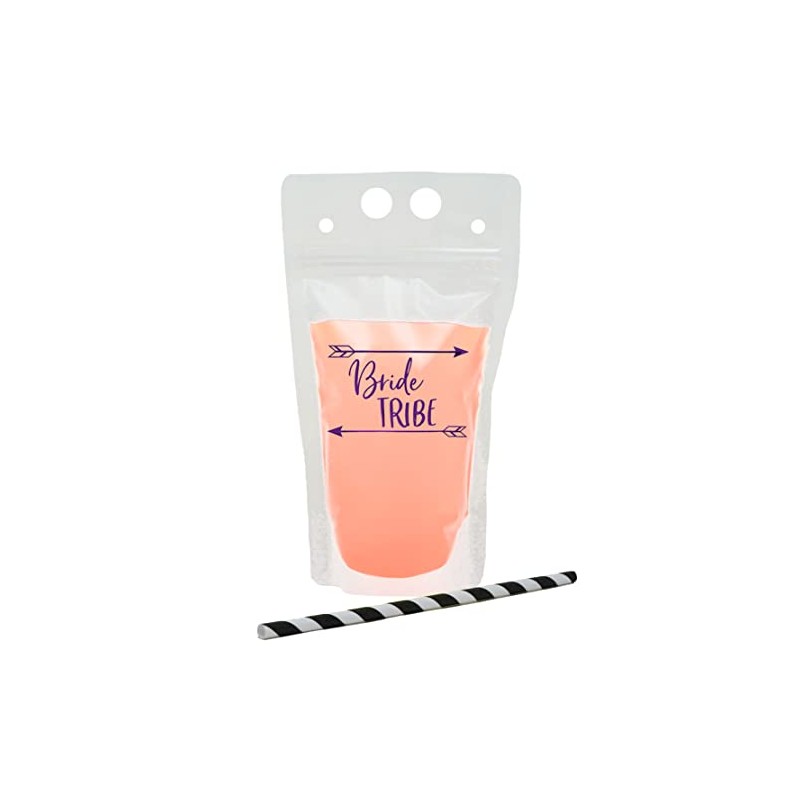 Funky Junque Drink Pouch with Straw - Bride Tribe w/Arrow