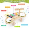 Asweets 7 in 1 Kids Drum Set for Toddlers Wooden