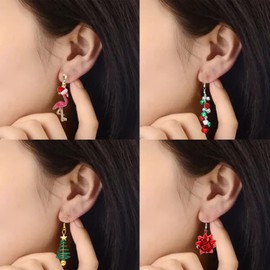 Christmas Earrings Gift Holiday Earrings for Women Christmas Thanksgiving Earrings Jewelry Christmas Bow Bell Tree Snowman Santa Dangle Earrings for Stocking Stuffers Teen Girl Gifts Trendy Stuff