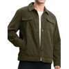 TBMPOY Men's Army Green Medium Sherpa Lined Corduroy Fleece Jacket